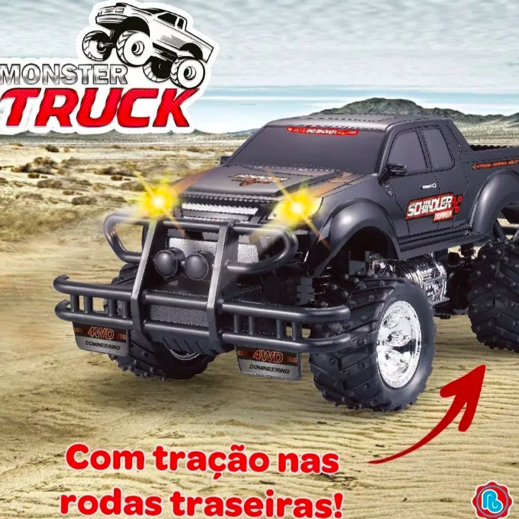 Carrinho De Controle Remoto Monster Truck Azul Polibrinq