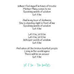 Let it be