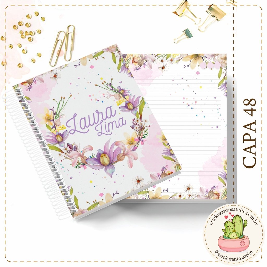 Caderno Personalizado -Dia dos Professores Floral Feminino 2