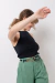 Imagen de TOP CRETA CUELLO HALTER NEGRO