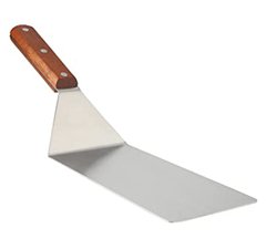 Espátula de cocina de acero inoxidable y madera