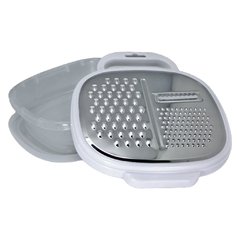 Rallador de acero inox con recipiente y tapa