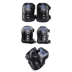 SET DE PROTECTORES CODO, RODILLAS Y MUÑECAS (COLOR NEGRO)
