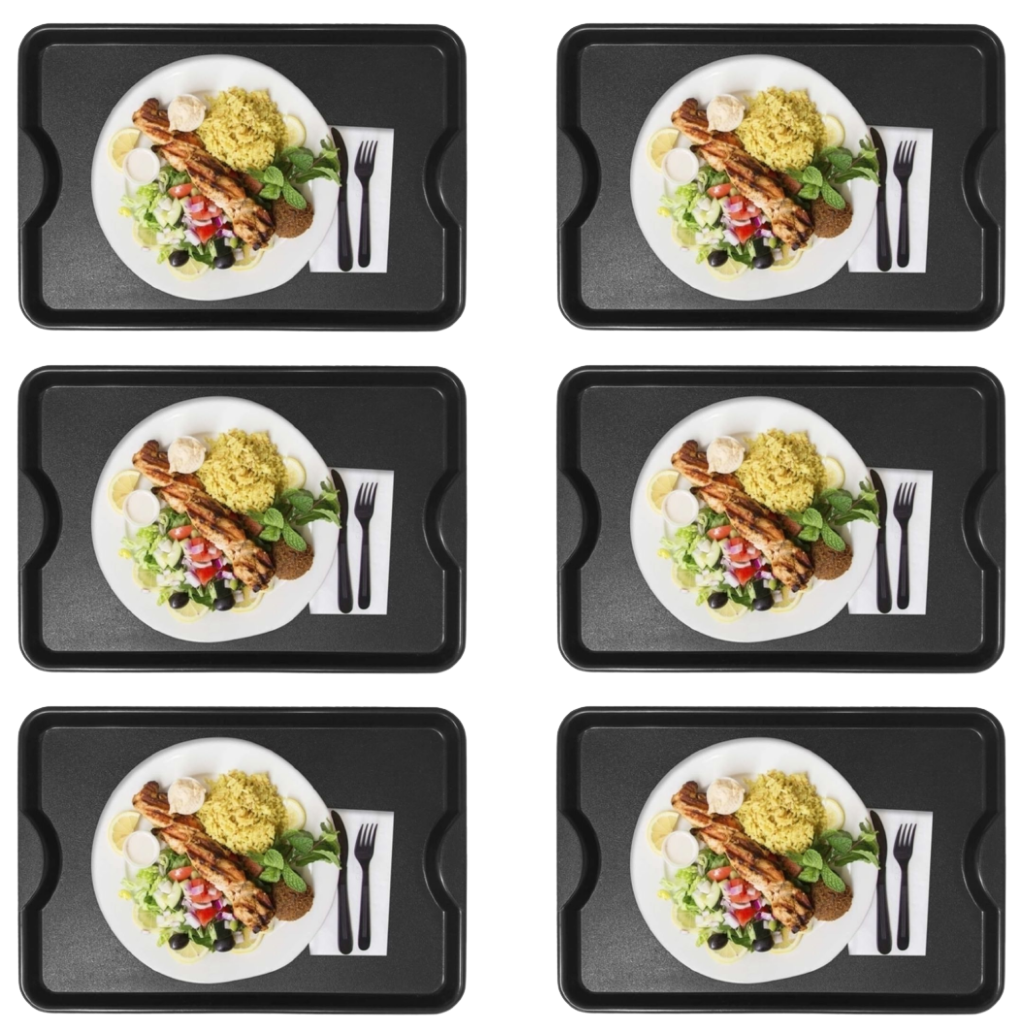 Kit 6 Bandeja Plástica Buffet Fast Food Restaurante Self Service 48x33cm -  New Plastic