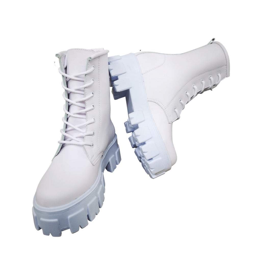 Botas plataforma Bota Blanca 7 ojales