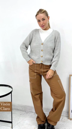 Saco basico corto con botones - tienda online