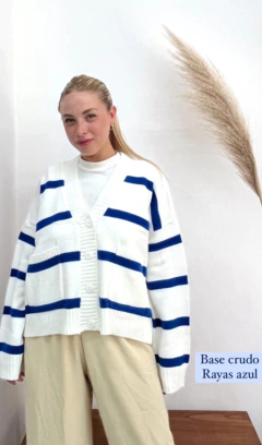 Saco rayado con botones - comprar online