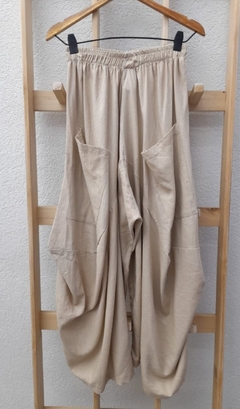 Pantalon de lino con bolsillos - comprar online