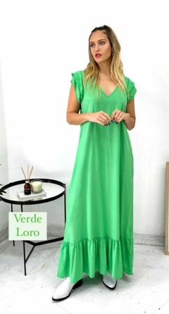 Vestido Largo Con Volados
