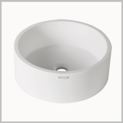 Krion Lavabo 3 Way Redondo 40x15 Blanco On Top - comprar online