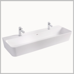 Krion Lavabo Suspendido Modul Doble 120x41x17 blanco - comprar online