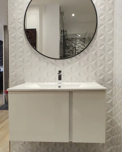 Mueble Wish Blanco Brilloso y Lavabo