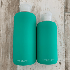Botella Reutilizable Liveslow 450 Ml - Vidrio Y Silicona - Semiya
