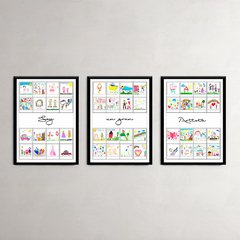 MOSAIQUITOS | SET X 3 | 48 DIBUJOS | SIMPLE C/TEXTO