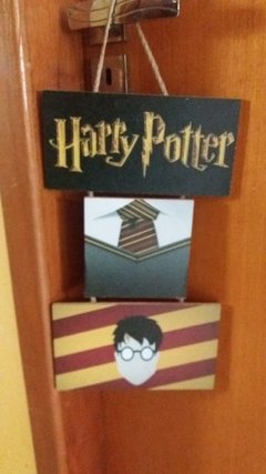 Trio de placas de madeira Harry Potter - comprar online