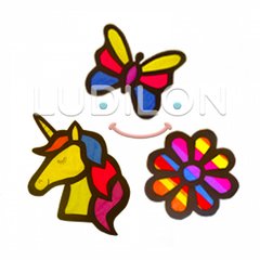 Vitrales de Unicornios, Flores y Mariposas - ludilon