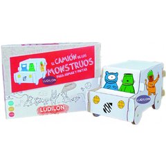 Camión de los Monstruos Felices - para Pintar + Stickers + Lápices de Colores