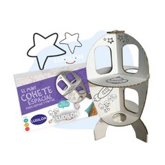 Cohete Espacial - para Pintar + Stickers + Lápices de Colores