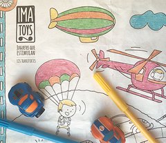 Lonita lavable para pintar "Transportes" - ludilon
