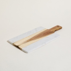TABLA MARMOL Y MADERA MERMEL BLANCA 40X20 CM - comprar online