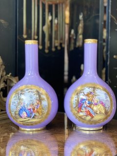 Par de vasos em porcelana Meissen - Século XIX - Art Rarus Antiquário
