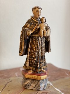 Santo Antônio com menino Jesus em madeira. Século XIX
