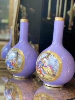 Par de vasos em porcelana Meissen - Século XIX - loja online