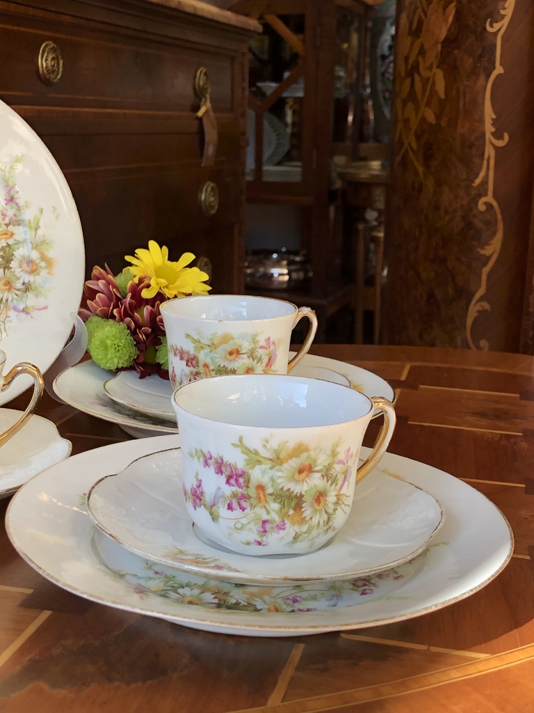 Conjunto de cha porcelana francesa Limoges Andrieux & Co