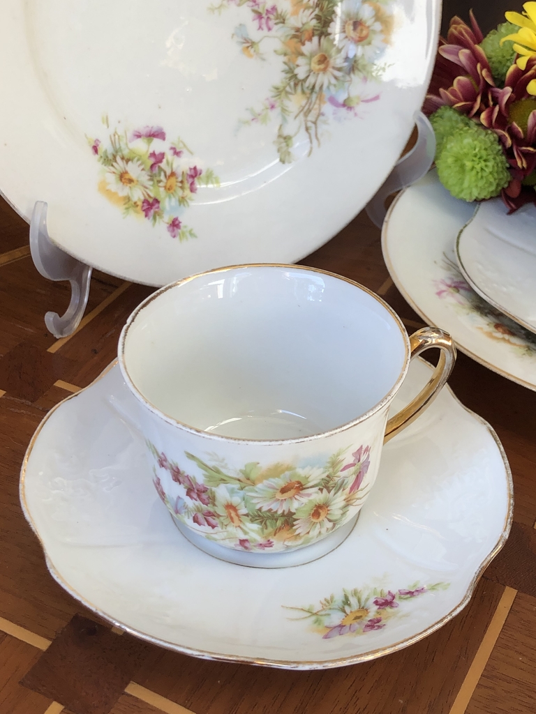 Conjunto de cha porcelana francesa Limoges Andrieux & Co