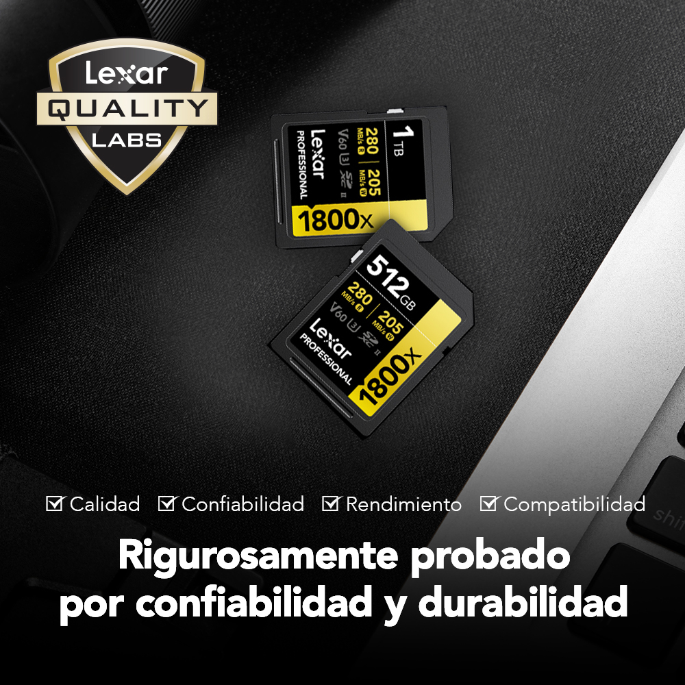 Tarjeta de memoria Lexar Professional 1800X SDXC V60 MEGA-IMPORT Argentina