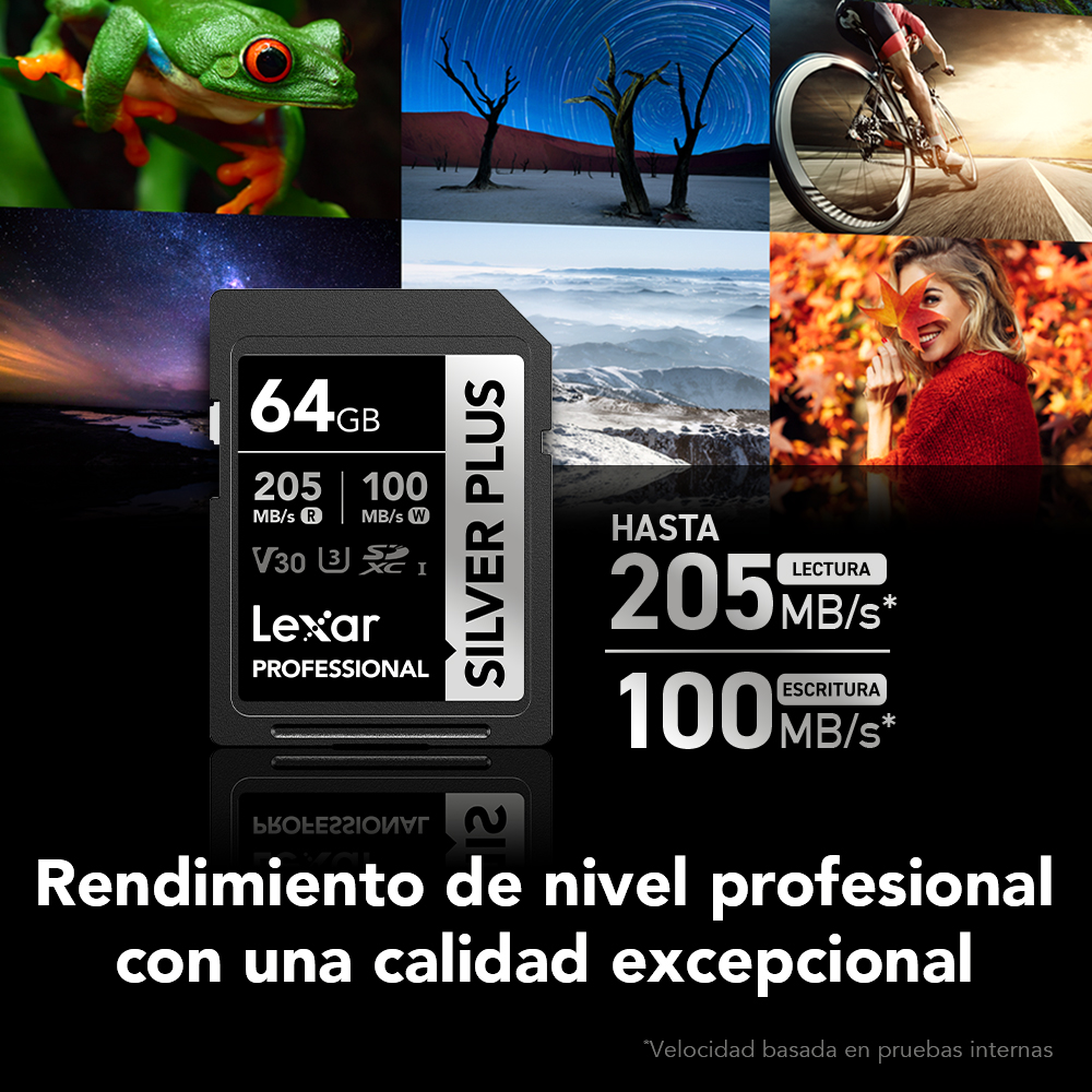 Tarjeta de memoria Lexar Professional SILVER PLUS SDXC V30 MEGA-IMPORT Argentina