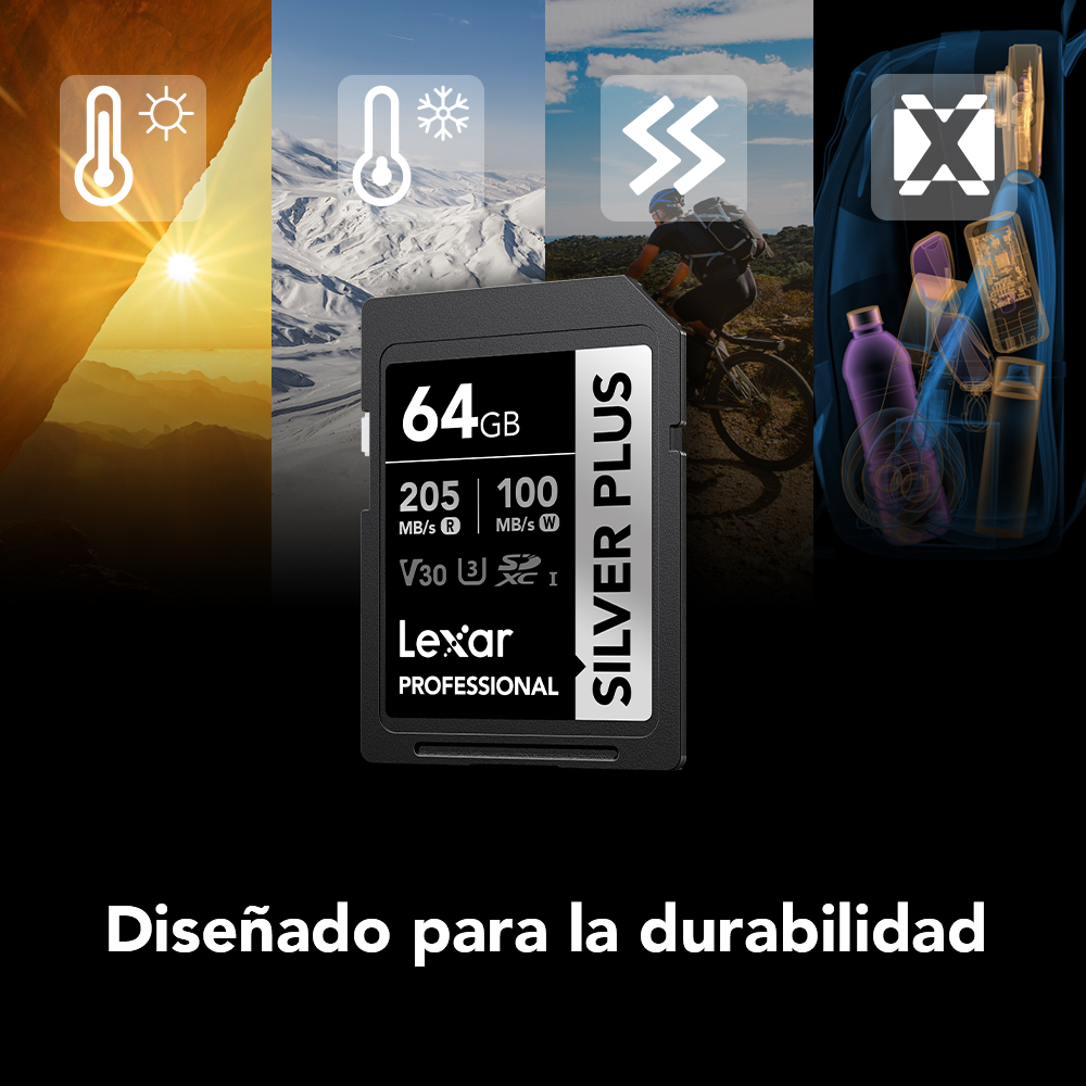 Tarjeta de memoria Lexar Professional SILVER PLUS SDXC V30 MEGA-IMPORT Argentina