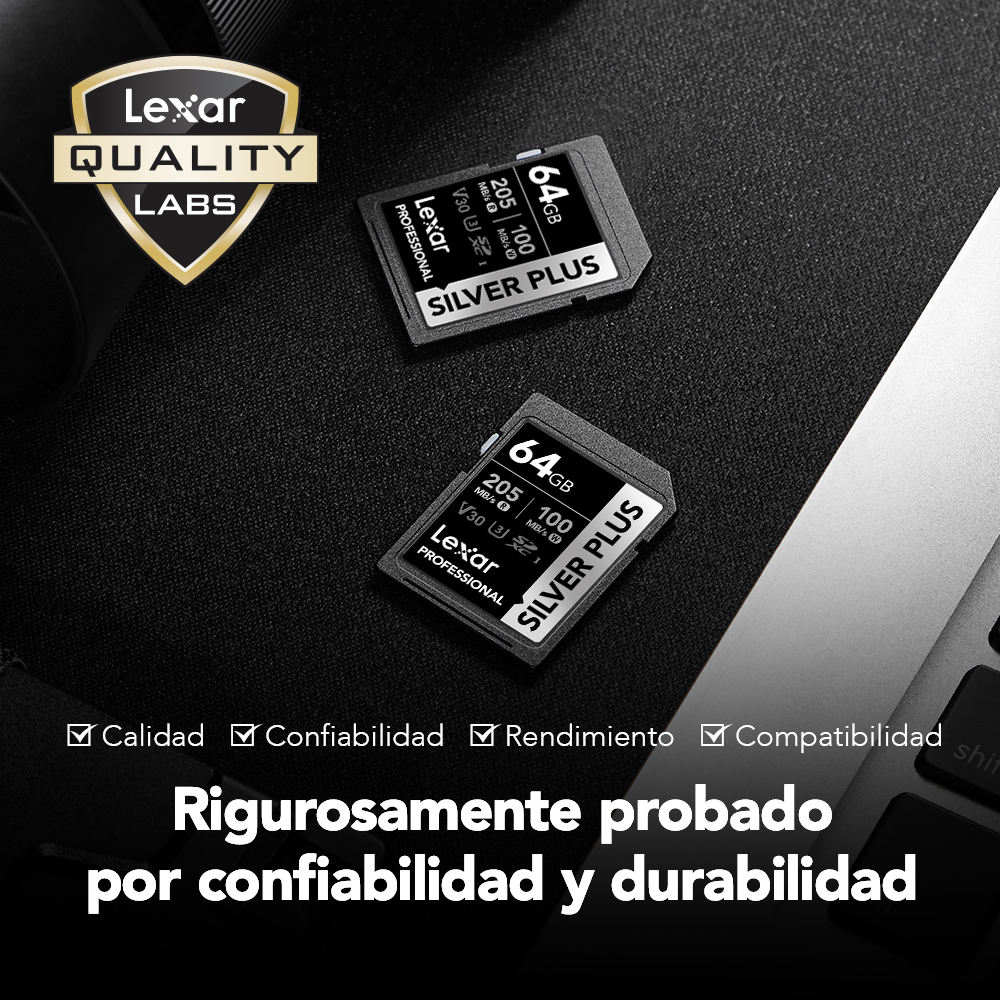 Tarjeta de memoria Lexar Professional SILVER PLUS SDXC V30 MEGA-IMPORT Argentina