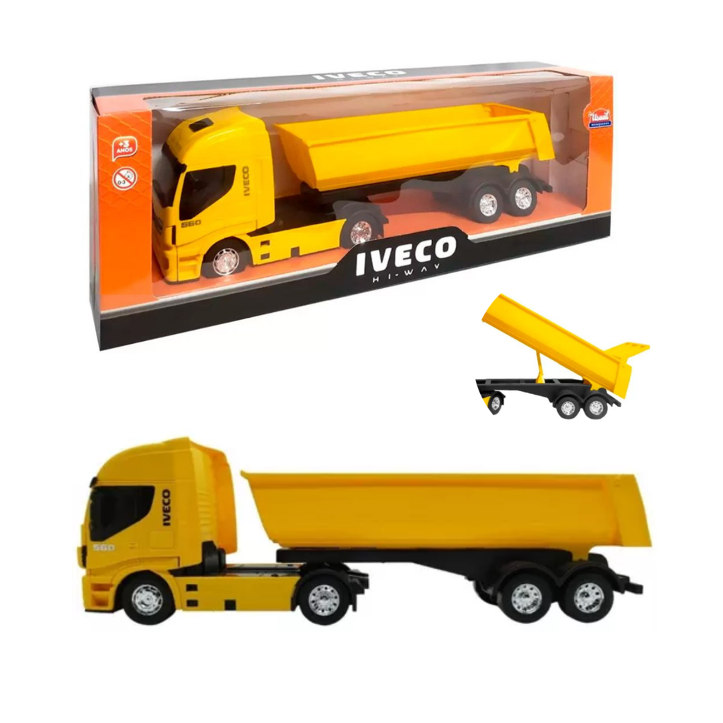 Caminhão Brinquedo Iveco Basculante Caçamba Hi-way Miniatura