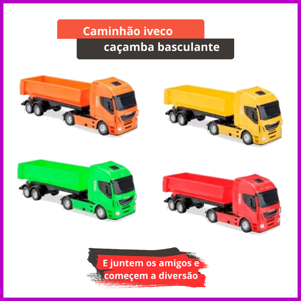 Kit De 2 Peças - 1 Caminhão Basculante + 1 Caminhão De Bebidas