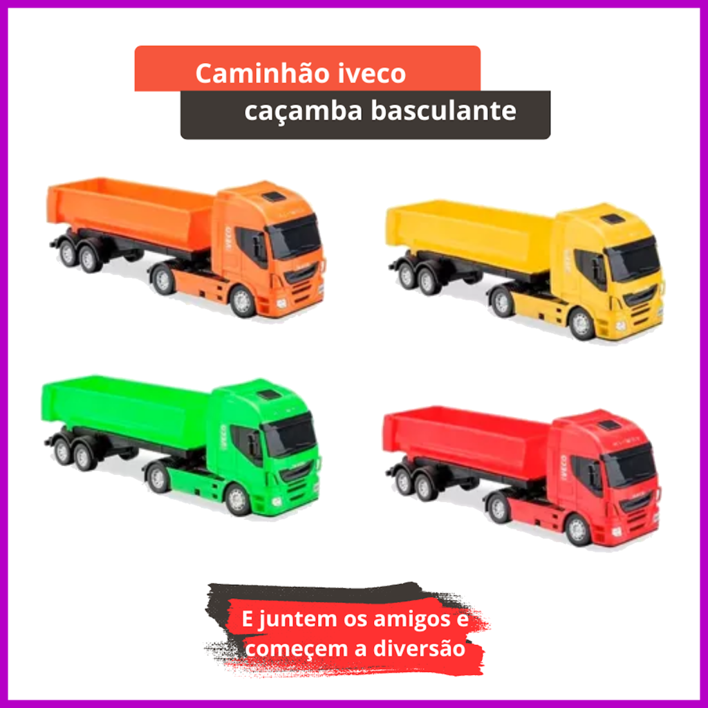 Brinquedo Caminhão Basculante Hi Way Iveco Amarelo