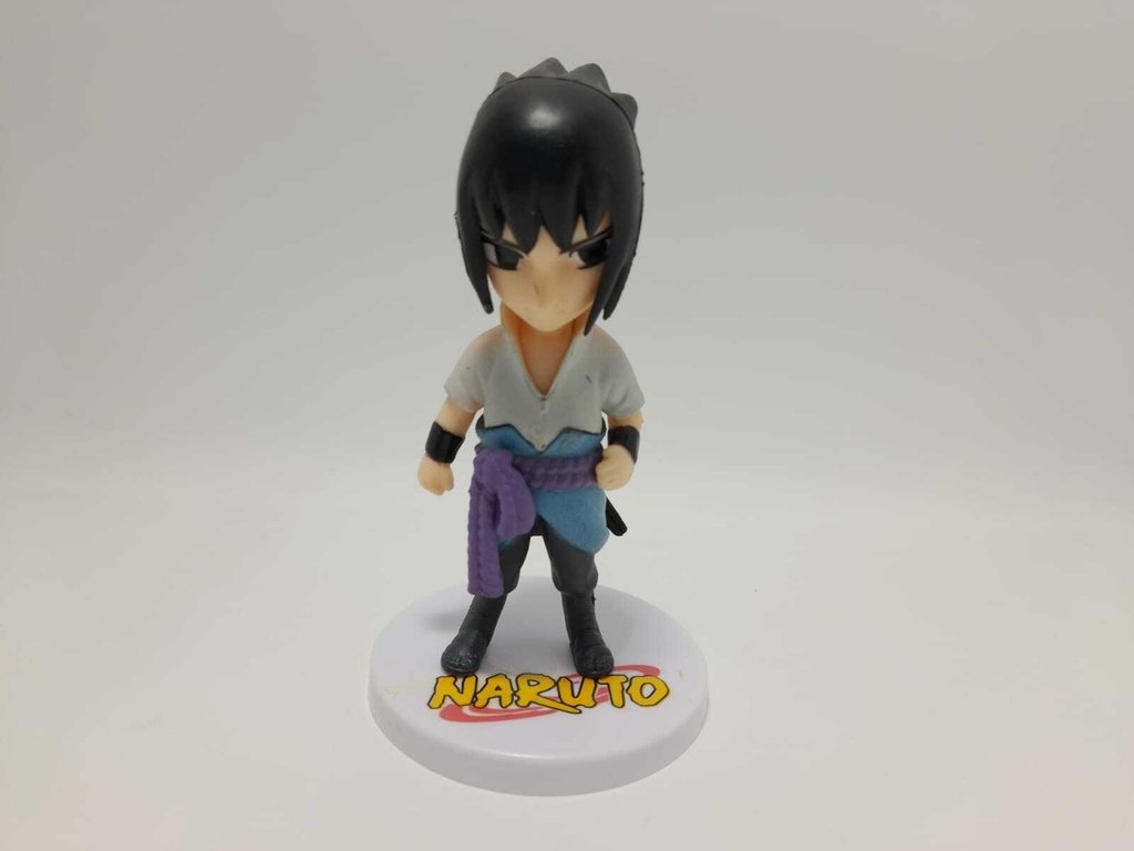 Boneco Miniatura Com Base Coleção Naruto Brinquedo Criança Pvc Sasuke Uchiha  I