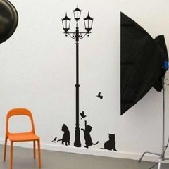 Adesivo decorativo de paredes Gatos e Poste - 180x120 cm - comprar online