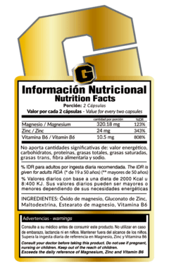 ZMA Gold Nutrition - comprar online