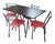 Juego Comedor Combo Mesa 1.20 X 0.70 Con 4 Sillas De Caño