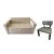 Sillon Sofa De Tela Chenille Dylan 152x068 + SILLA MATERA