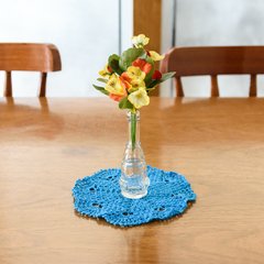 Mini Toalhinhas azul em crochê - Art Familiar Artesanato
