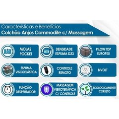 Colchão Solteiro Anjos de Molas Pocket Commodite c/ Massagem Vibroterapêutica - loja online