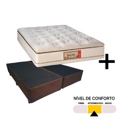 Conjunto Colchão Queen Eco Naturalité Plus Molas Ensacadas Sankonfort com Box Universal Marrom 158x198x75cm
