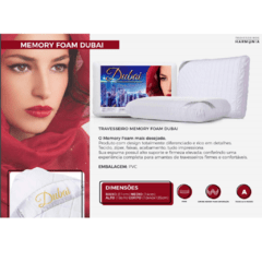 Travesseiro Memory Foam Dubai 60x40x14 - loja online