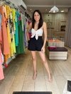 Short alfaiataria detalhe bolso e botão