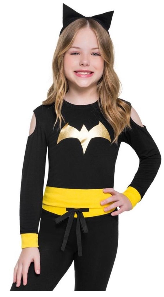 Pijama Super Heroína - Morcego - Lima Store Pijamas