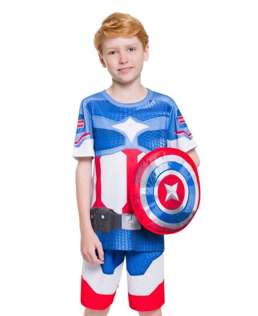 PIJAMA SUPER HEROI COM ESCUDO - Lima Store Pijamas