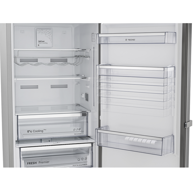 refrigerador bottom freezer 324l inox 60 cm 220v tecno