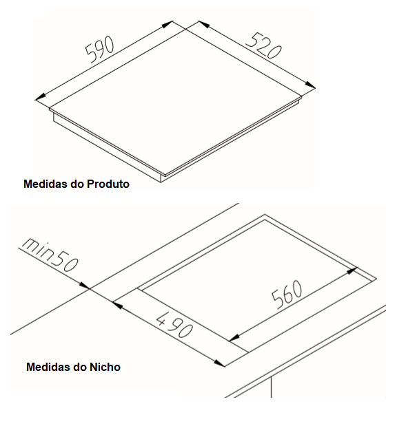 cooktop vitrocerâmico elétrico arkton 4 zonas preto 60cm 220v